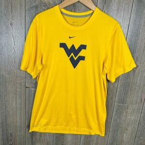 Nike WVU West Virginia Mountaineers Dri-FIT T-Shirt Yellow Size Small